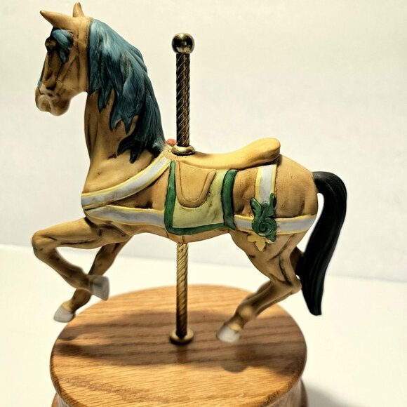 Willitts Musical Carousel Horse with Angel Wood Base Plays Carousel Waltz 60 - Picture 2 of 16